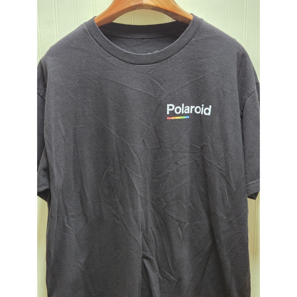 Tee‎ Luv Shirt Mens XL Black Polaroid Rainbow Logo Graphic Back Print Retro
